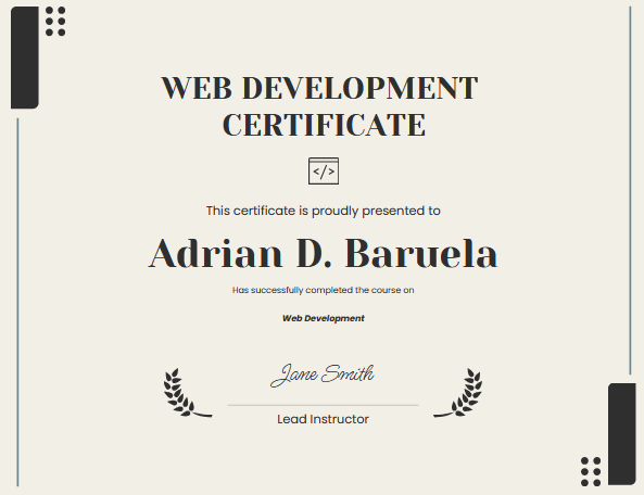 Web Development Certificate