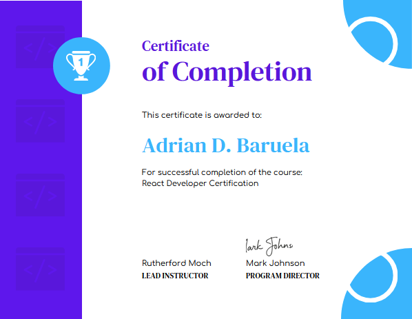 React Developer Certification